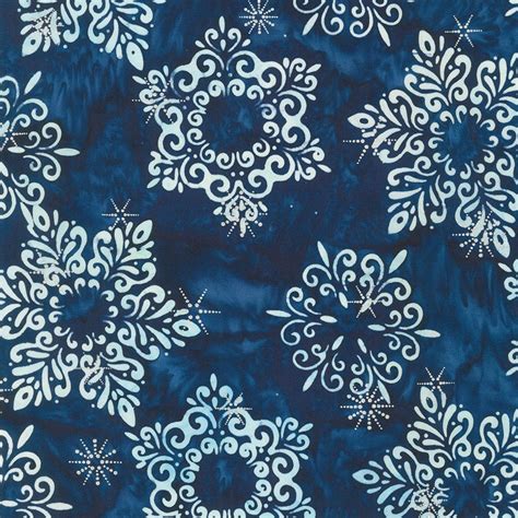 batik fabric with small metallic snowflake|Artisan Batiks Winter Wonderland .